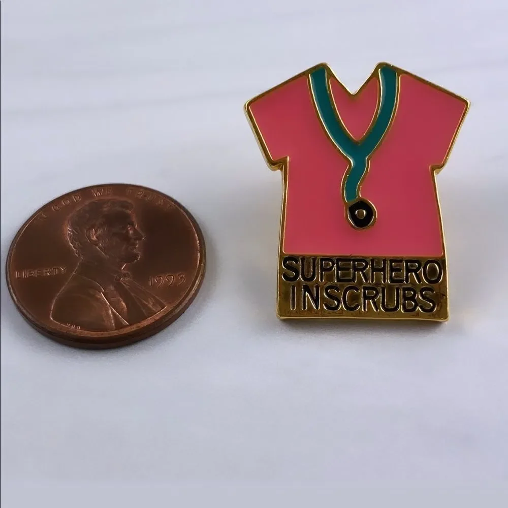 Superheroes in Scrubs Pink Enamel Pin/ Brooch